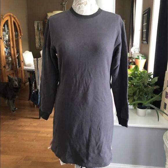 Thakoon Open Back Gray Sweatshirt Dress round neck long sleeeves,size medium - Picture 7 of 12